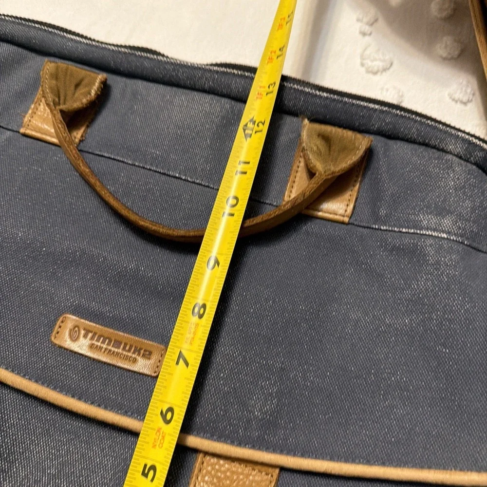Timbuk2 Classic Messenger Bag Medium Blue Tan Canvas Crossbody Laptop Bag
